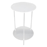 Clear Acrylic Side Table 2 Tier Round Top Nightstand Small Modern End Table for Living Room Bedroom V1294-YM0901-3116240009311