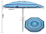 Mountview 2M Outdoor Beach Umbrellas Sand Blue UA0193-200-BL