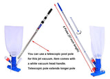 Jet Vacuum W/ 6 Section Poles of 57" for Frame Aboveground/Inflatable Pool Spa, No Electric Power V1107-125-37364