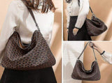Women's Plaid Tote Bag PU Leather Shoulder Bag Underarm Bucket Bag with Wallet V1263-JX-3485