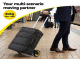 Giantz Folding Trolley Portable Hand Truck Lightweight Travel Luggage Silver HP-CART-2W-WH