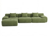 Artiss 300cm Modular Sofa Bed Comfort L-Shaped Sectional Boneless Couch Green SBED-O-CDY-4S-GN-ABC