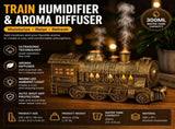 Brass-colored Retro Train Aromatherapy Humidifier - 300ml Ultrasonic Cool Mist Diffuser with V888-ELOSUNG53553