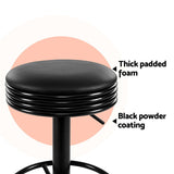 Artiss 4x Bar Stools Leather Padded Gas Lift Black BA-TW-T7009-CB-BKX4