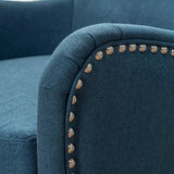 Vintage Dark Blue Fabric High Back Padded Armchair V1041-JLC-1081DARKBLUE