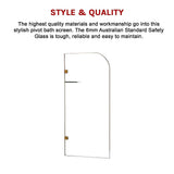 700 x 1450mm Frameless Bath Panel 10mm Glass Shower Screen By Della Francesca V63-829951