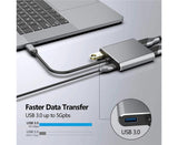 4 in1 Type C to Dual HDMI-compatible USB 3.0 4K Display Adapter Converter for MacBook Pro - Grey V1263-JX-239