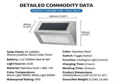 Solar Powered Step Lights for Outdoor Stairs, Stainless Steel & ABS Waterproof LED Step Light with V1341-ZY-USYHVNNJ-6PCS-6000KCOOLWHITE