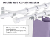 3pcs Double Curtain Rod Brackets, Metal Holders & Hangers V1263-JX-5345