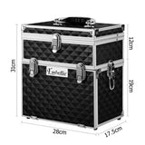 Embellir Portable Cosmetic Beauty Makeup Carry Case with Mirror - Diamond Black CASE-HZ8-040-DIBK