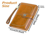 Leather Wallet Women Rfid Blocking Large Capacity, Zip Around Long Wallet - Pu Phone Clutch Purse, V1189-LWWAL-20260325-00082