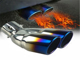Inlet Dual Exhaust Muffler ,Chrome Exhaust ,Universal Bolt-On Double Tube Exhaust Muffler V1192-AZ-W-3181