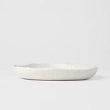 Onigiri Shaped Plate 25cm Shell White Glaze V637-C0449