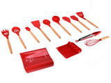 13Pcs Silicone Cooking Utensils Set Non Stick Spatula Shovel Wooden Handle Cooking Tools Set Kitchen V1294-YM0523-3118210305811