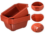 Tall Rectangle Planter Box Dark Red Plastic for Bonsai Cultivation 10Pcs 10.02X7.86X5.11in V1370-AZ4-16766