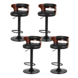 Artiss 4x Bar Stools Gas Lift Faux Leather BA-TW-8005-BKX4