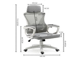 FORTIA Ergonomic Mesh Office Chair Computer Seat with Headrest Adjustable Recline, White/Grey V219-OFFOCRFOE1WA