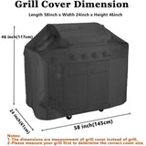 58 inch BBQ Gas Grill Cover, Waterproof, Rip-Proof, Weather & UV Resistant, Fits Grills of Weber V1366-AZ2-W-12327