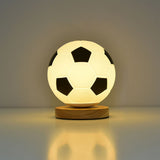 Soccer Remote Control LED Night Light Solid Wood Glass Small Table Lamp Remote Dimming Bedside V1294-YM0512-221121SU01-1
