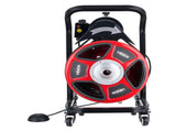 Drain Cleaner Machine 15m x 13mm, Manual Feed Sewer Snake Auger on Wheels - with 4 Cutters & V952-SDJJKLSGDSTJWGUIY002V3