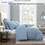 Private Collection Urban Steel 100% Cotton Waffle Quilt Cover Set King V442-LED-QUILTCS-URBANWAFFLE-STEEL-KI