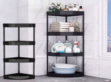 4 Tier Floor Standing Corner Shower Caddy Organizer, Cabinet Storage Rack, Plastic Floor Corner V1369-AZ3-W-09549