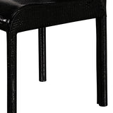 2x Steel Frame Black Leatherette Medium High Backrest Dining Chairs with Wooden legs V43-DC-ESPR-BL