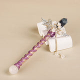 Handmade Crystal Wand, Raw Gemstone Scepter, Natural Magic Wand Green Fluorite V1178-0450-MFBLY