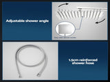 12" Rain Shower Head Set with 3-Mode Handheld Brass High Pressure WELS Chrome SHOWER-B-B2-SQ-12-SI