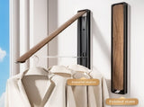 2 Pack Black and Brown Wall Mounted Foldable Clothes Hanger Rack - Retractable Space Aluminium V888-ELOSUNG36678