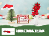2Pcs Christmas Red Artificial Poinsettia Branches for Xmas Tree and Home Decorations V1366-AZ2-W-19235