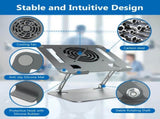 Ergonomic Adjustable Laptop Stand with Cooler,6Laptops Notebook Alloy Riser Holder Computer Stand V1337-YP-T7D4-AGH7