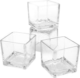 Flower Glass Vase Decorative Centerpiece for Home or Wedding - Clear Cube Shape, 2.5"x2.5"x2.5", Set V1258-DP02-C-402