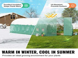 Walk-in Tunnel Greenhouse 27.38x9.5x7.38ft Galvanized Frame PE Cover Green V952-SDXWS28X10X7PC4TOV0