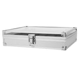 Durable Aluminum Watch Holder, White, 12 Grids, Transparent Display Top V1366-AZ2-W-17389