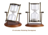 15 Minutes Metal Rotating Sand Glass Timer Clock Hourglass Table Ornament Home Decor Gift V1294-YM0901-JYB02030