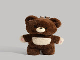 Brown Bear Cute Plush Teddy Bear Backpack Stuffed Animal Rucksack Convertible Shoulder Bag for Girls V888-ELOSUNG38627