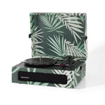 Crosley Voyager Bluetooth Portable Turntable - Botanical + Bundled Record Storage Crate V398-CR8017BSC-BO4