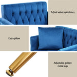 Artiss Armchair Ottoman Accent Chair Pillow Velvet Blue UPHO-F-ARM-FS-01-VEL-BU