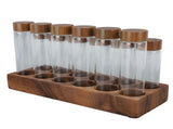 Coffee Sugar Canister Set High Borosilicate Glass Coffee Bean Storage Jar with Walnut Display Shelf V1294-YM0901-3118240021411