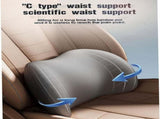 Grey Ergonomic Memory Foam Car Headrest & Lumbar Support Cushion Set - Driving Comfort Neck & Back V888-ELOSUNG27018