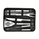 9 Piece Stainless Steel BBQ Grill Tool Set with Oxford Storage Bag for Outdoor Barbecue, Camping, V1189-LC-HW-00637