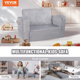 Baby Chair Foldable 2-in-1 Comfy Baby Lounger Couch Kids Sofa Grey V952-ETSF6354652INYQ5DV0