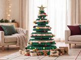 Jingle Jollys Paper Christmas Tree 111CM w/ Star Topper LEDs Xmas Decorations Kit Home Office Green PAPER-XM-TR-100-GN