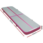 Everfit 3m x 1m Air Track Mat Gymnastic Tumbling Pink and Grey ATM-3-1-01M-PK