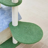 Floral Cat Tree with Cozy Hideaway and Scratching Posts V888-ELOSUNG10730