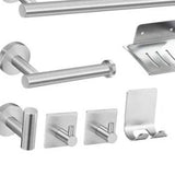 Bathroom Hardware Accessories Kit 7 Piece Towel Rack Tissue Holder Coat Hook Razor Hook Soap Tray V1294-YM0703-3112230004211