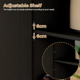Kitchen Island Cart on Wheels with Charging Station, Black, 83x38x82cm V178-59332