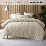 Accessorize Seersucker Natural 3 Piece Comforter Set Queen V442-HIN-COMFORTER-SEERSUCKER-NATURAL-QS