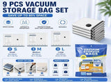 9-piece Travel Vacuum Storage Bags Set for Clothes and Bedding, Space Saving Compression Bags for V888-ELOSUNG53331